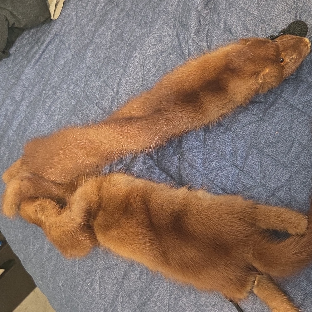 Vintage Mink Brown Fur Stole